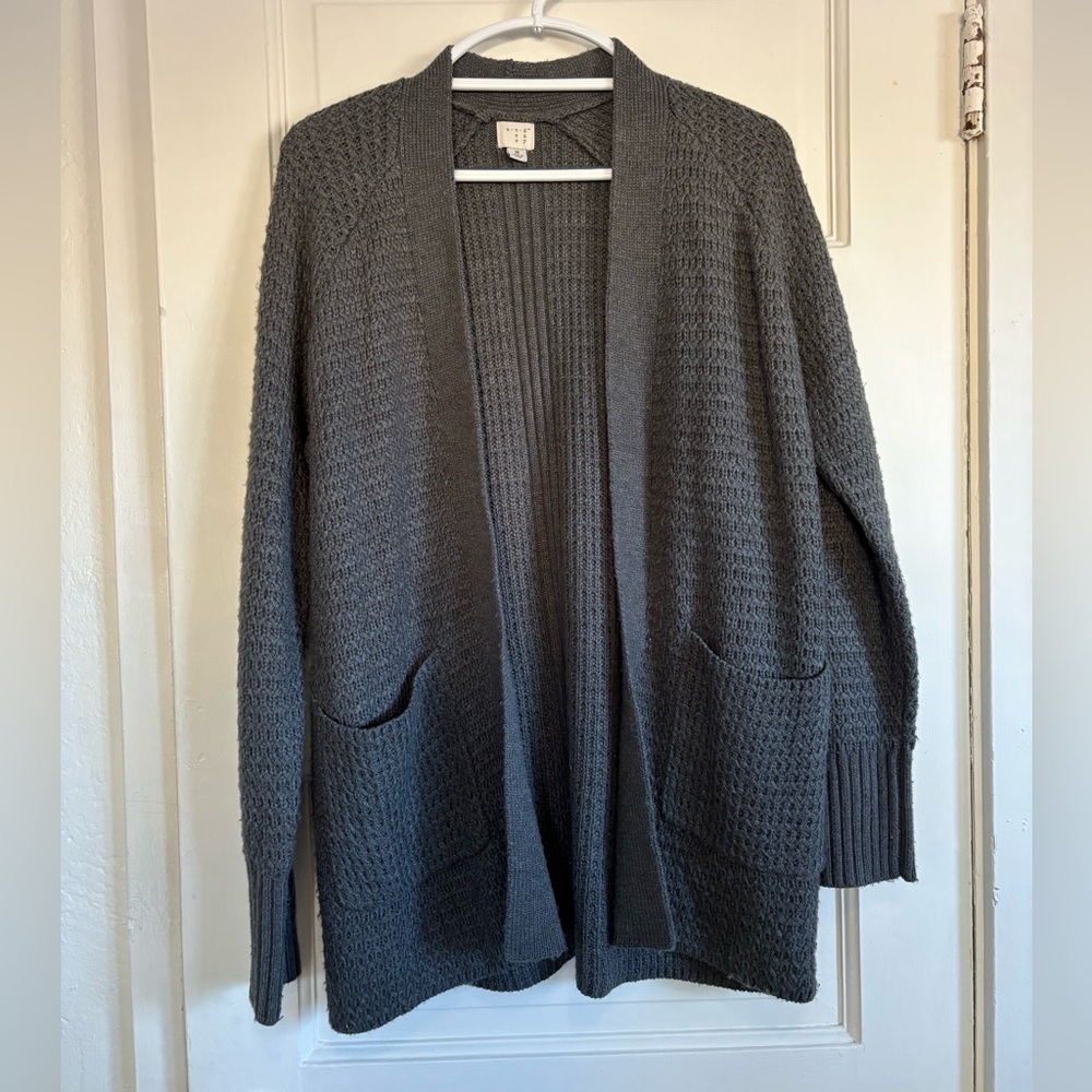 a new day Charcoal Open-Front Cardigan